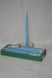 CANDLES 12" TAPER LIGHT BLUE 12/BOX 